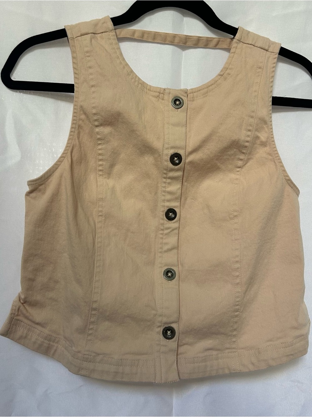 Free People Light Pink Button-Front Tank